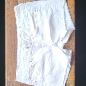 American Eagle outfitters white low-rise distressed jean short. Size 6